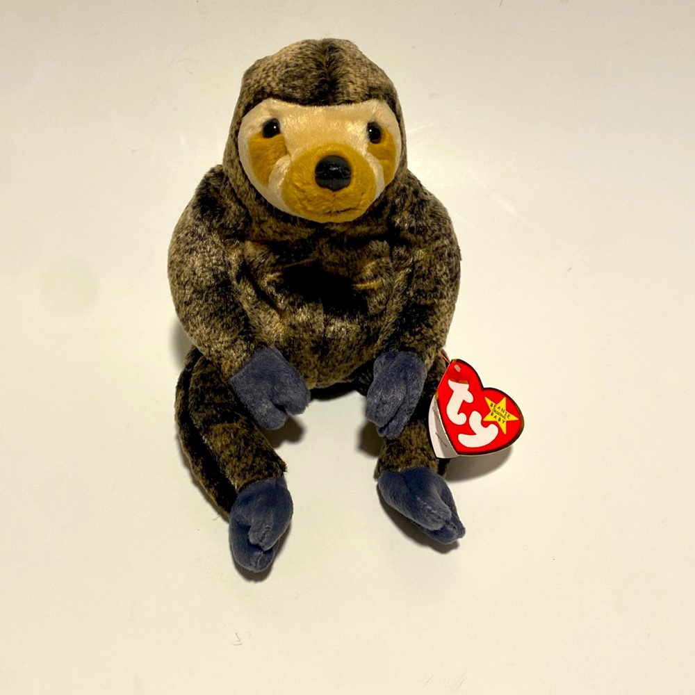 Vintage TY Beanie Babies Slowpoke Sloth w/Tag Errors
